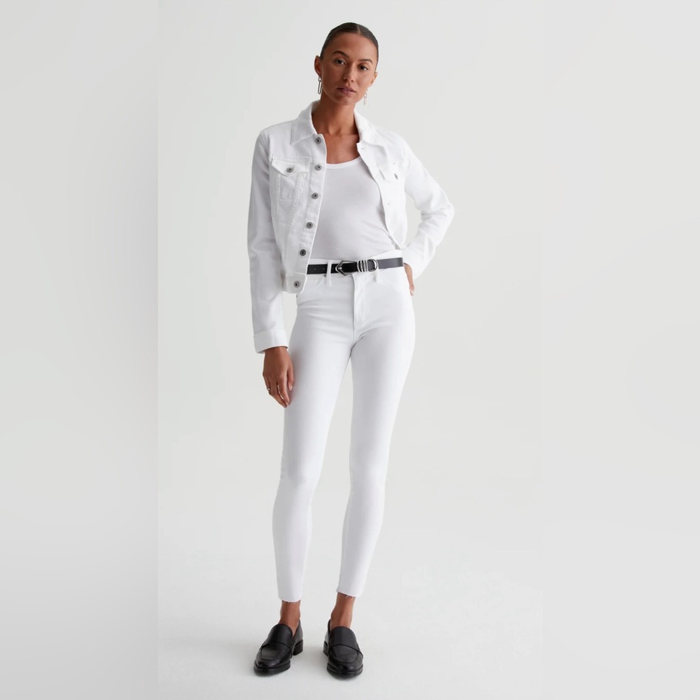 AG ADRIANO GOLDSCHMIED The Farrah Skinny High Rise Skinny White Jeans ❣️